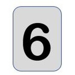 Aluminium label black/silver 40X25mm - Number 6